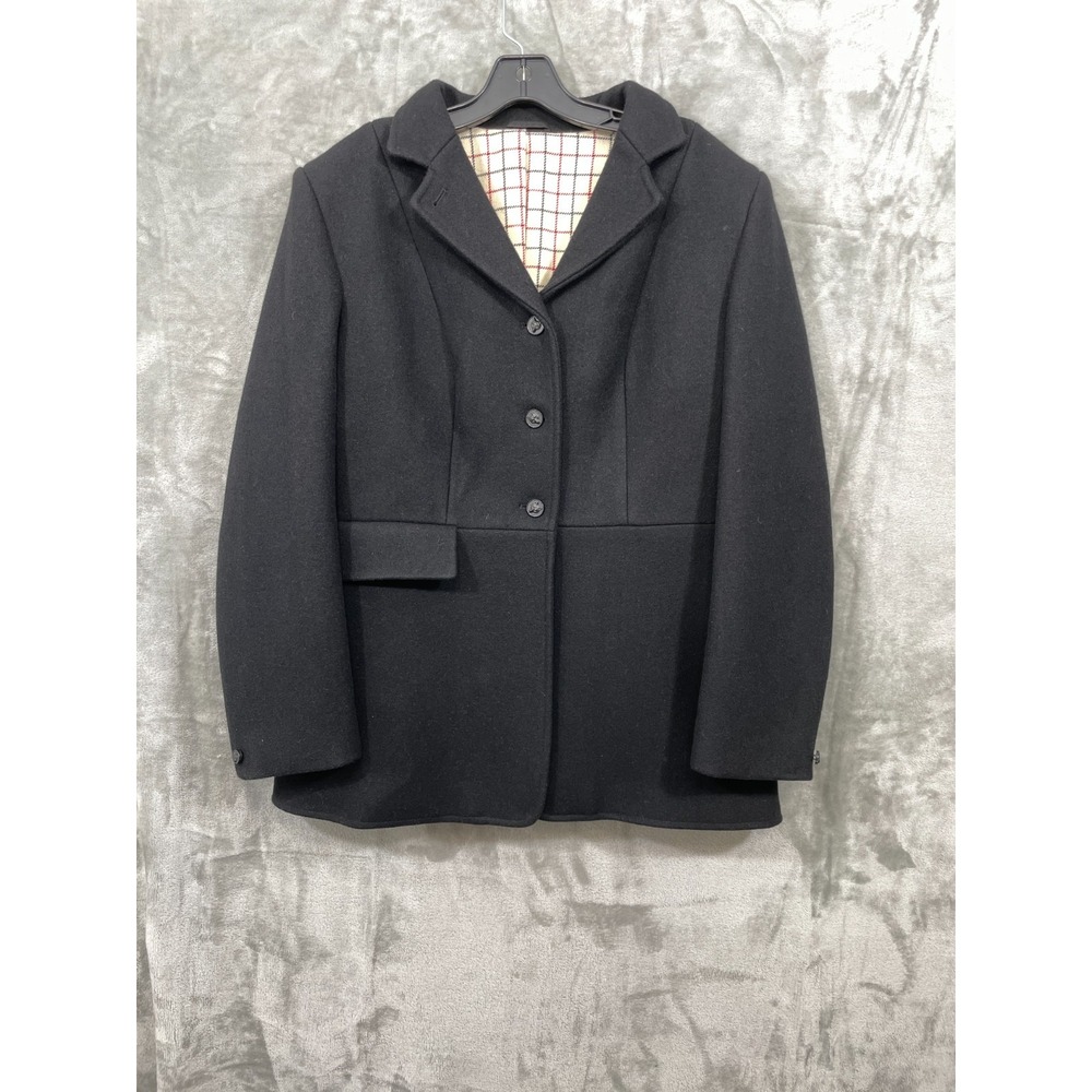 Shires Equestrian Horse Riding Wool Clifton Jacket  Women's US 16 Black Heavy